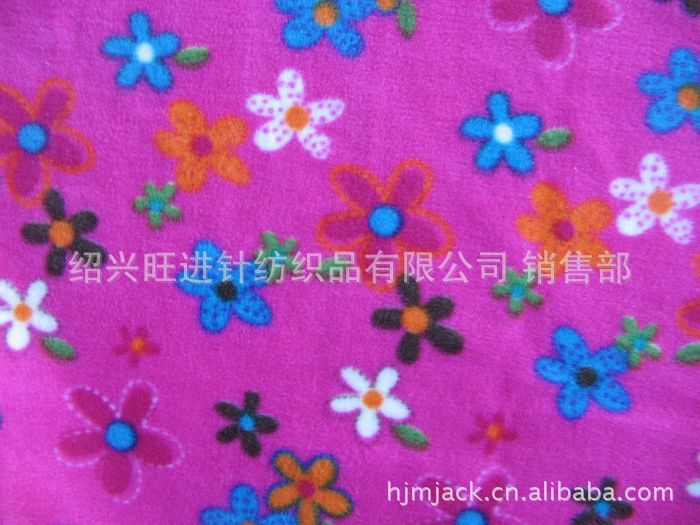 【专业生产 印花摇粒绒面料 单面摇粒绒批发 绒毛玩具服装布料】价格,厂家,图片,针织面料,绍兴旺进针纺织品-